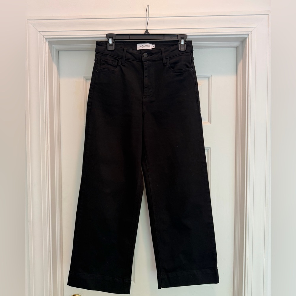 Carly Jean Los Angeles Mer Classic Wide Leg Jeans Black Sz 3